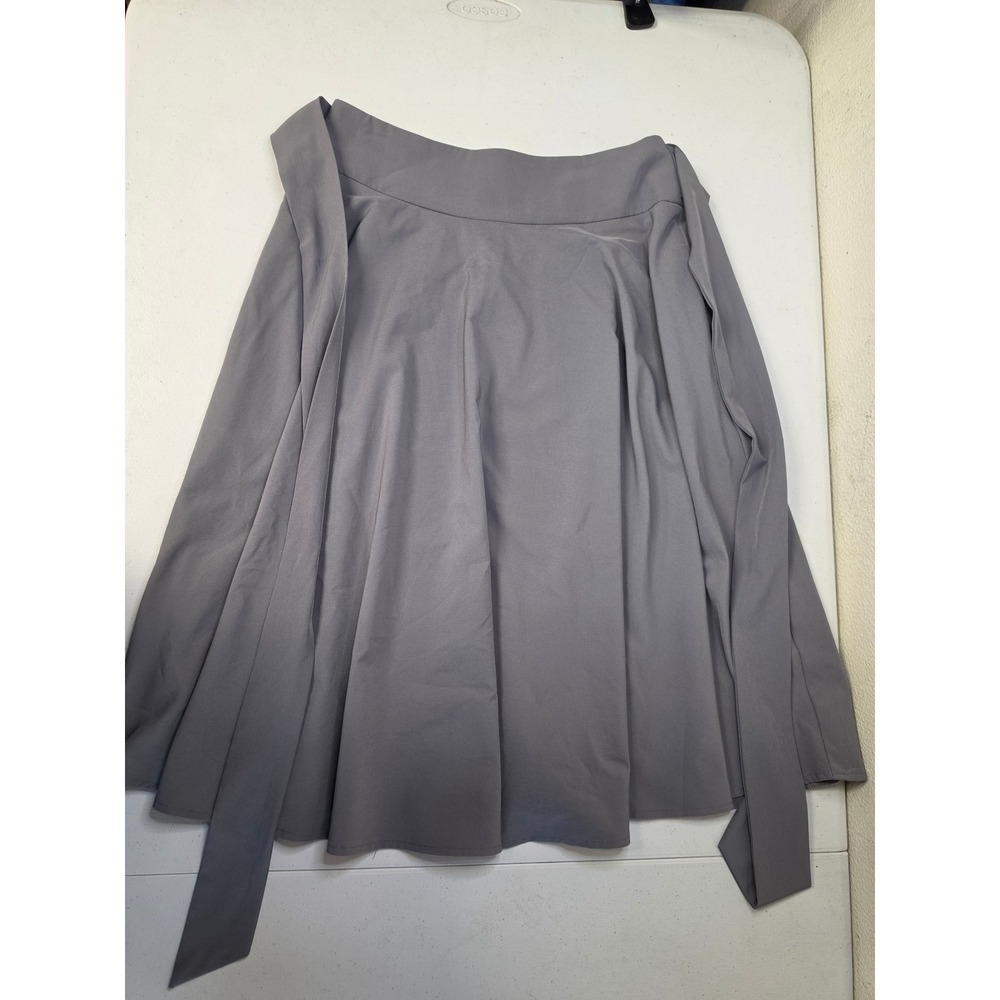 Belle Poque Grey High Waist A-Line Midi Swing Skirt‎ with Pockets Size M